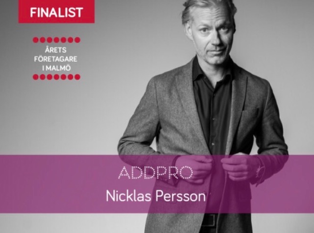 Nicklas Persson VD, AddPRo är nominerad till årets företagare.